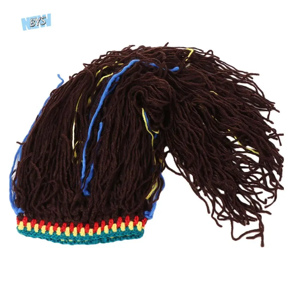 

Creative Warm Long Dreadlocks Knitted Hat Synthetic Hair Reggae Dreadlocks Wig Soft Thick Africa Roots Wig Women