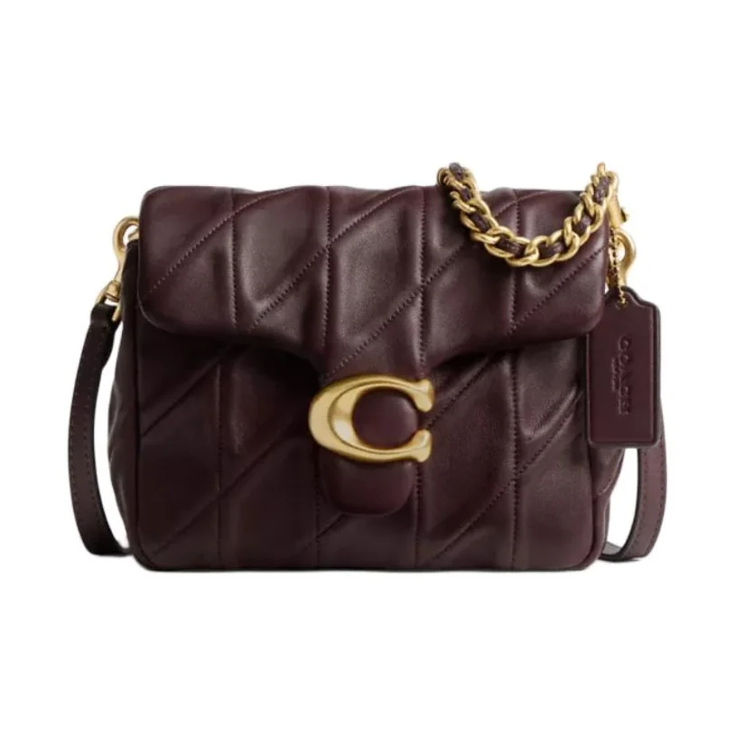 COACH Tabby Nappa Leather Crossbody Bag, Shoulder Bag Small Women's Burgundy CW628-B4MER