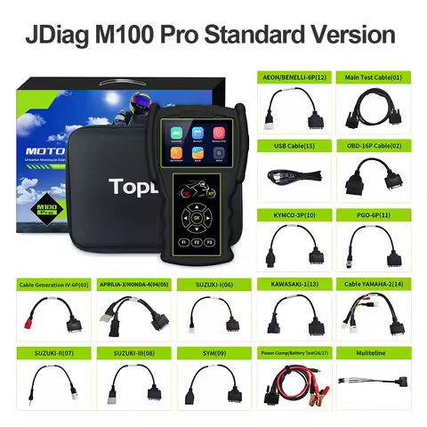 JDiag M100 Pro Basic full Moto Scan Code Reader OBD OBD2 Scanner Motorcycle Diagnostic Tool For Honda Yamaha Kawasaki Suzuki BMW