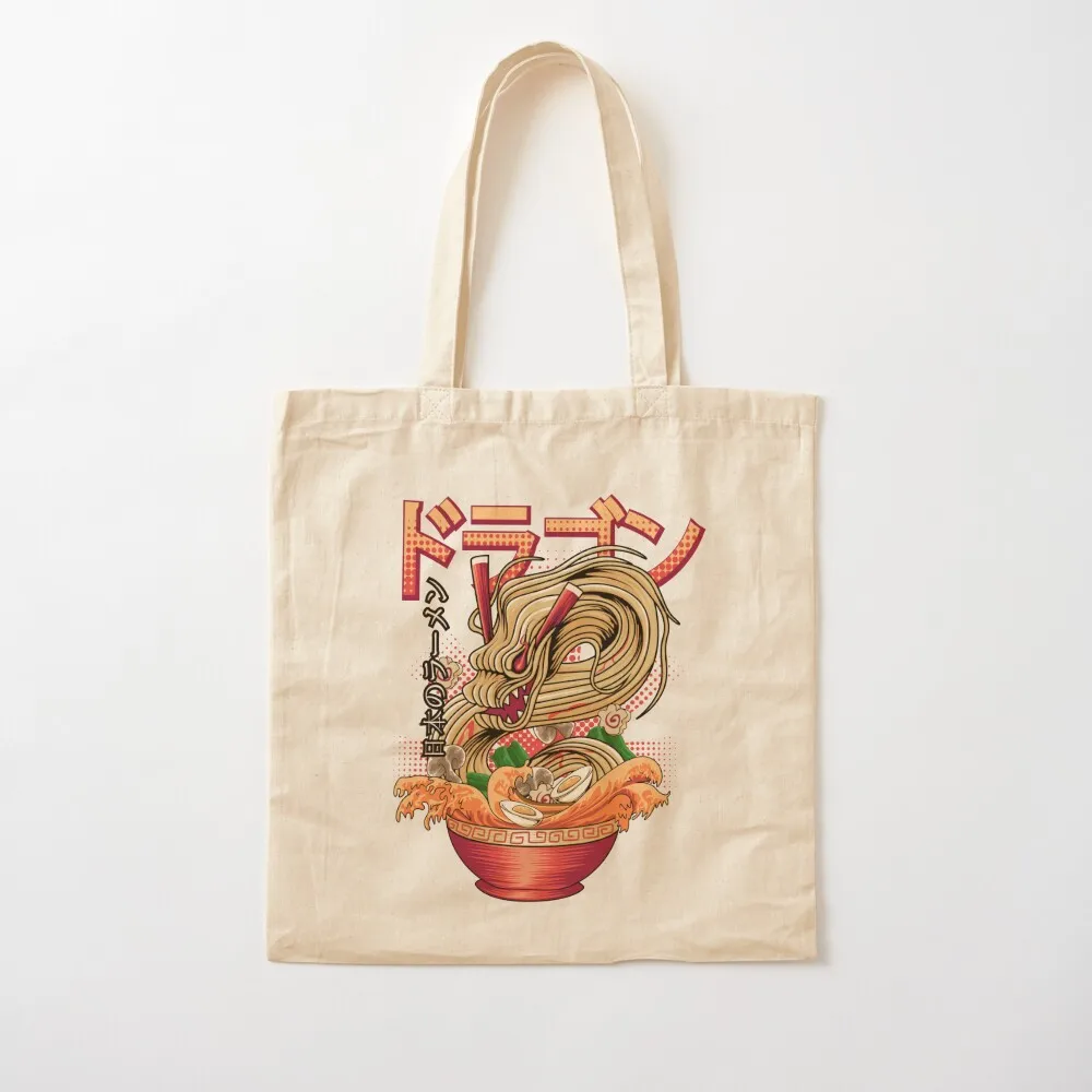 

Japanese Dragon Ramen Tote Bag reusable shopping bags free delivery bags custom tote Customizable Canvas