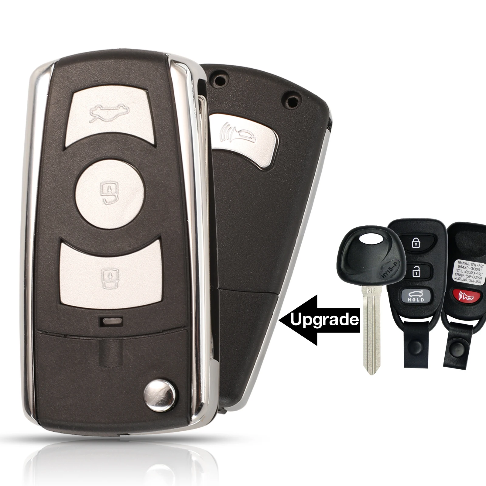 jingyuqin Remote Folding Car Key Shell Cover Case modified For SONATA NF Elantra Santa fe Ix35 FOR KIA Optima Sportage Sedona