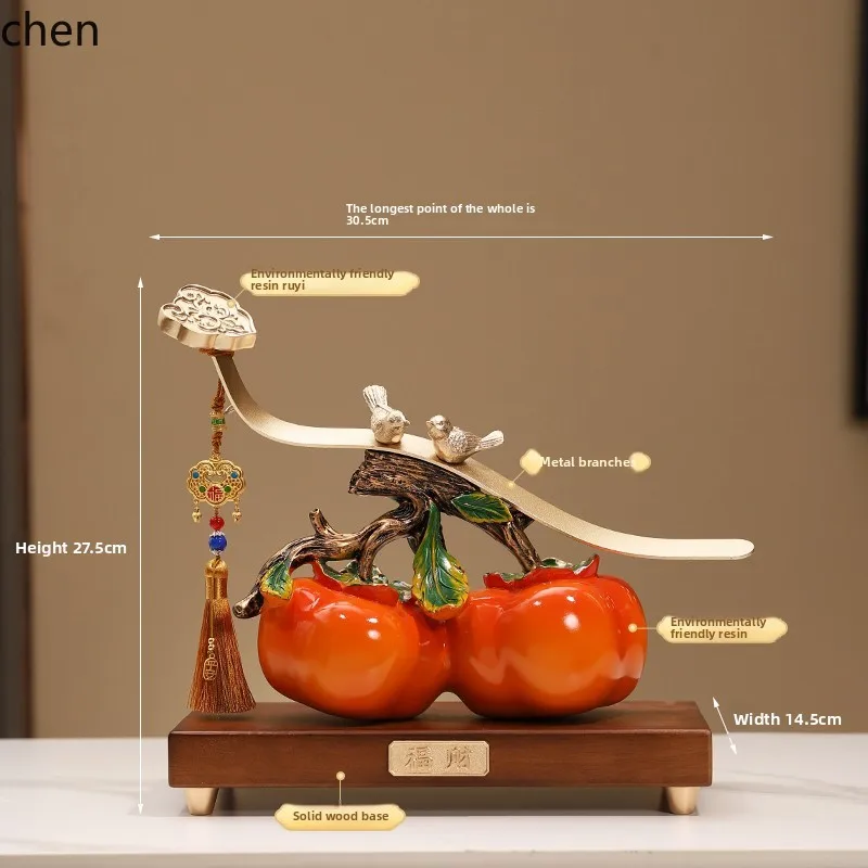 Everything Goes Well Persimmon Ornament Home Decor Living Room Entrance Cabinet Housewarming Gift