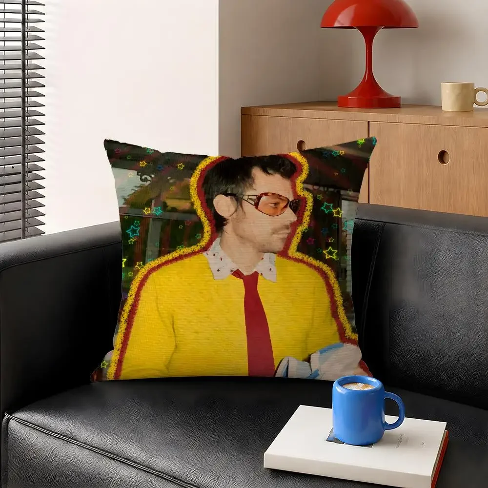 Singer Harry Styles Pop Rock Fine Line Cushion Cover Decorative Pillowcase Soft Short Plush Cozy Durable Sofa Home Decor Items