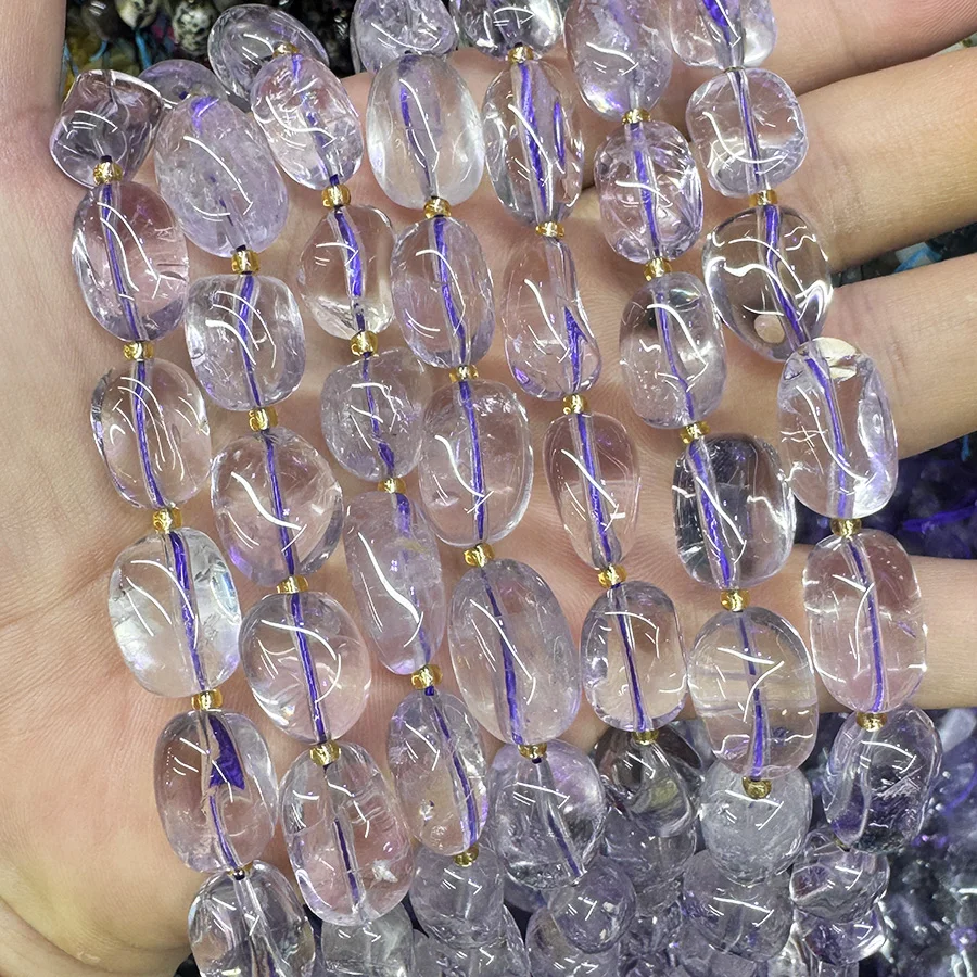 High Quality Natural Light Amethyst Conformal Lrregular Faceted Loose For Jewelry Making DIY Necklace Bracelet 15''10x15mm