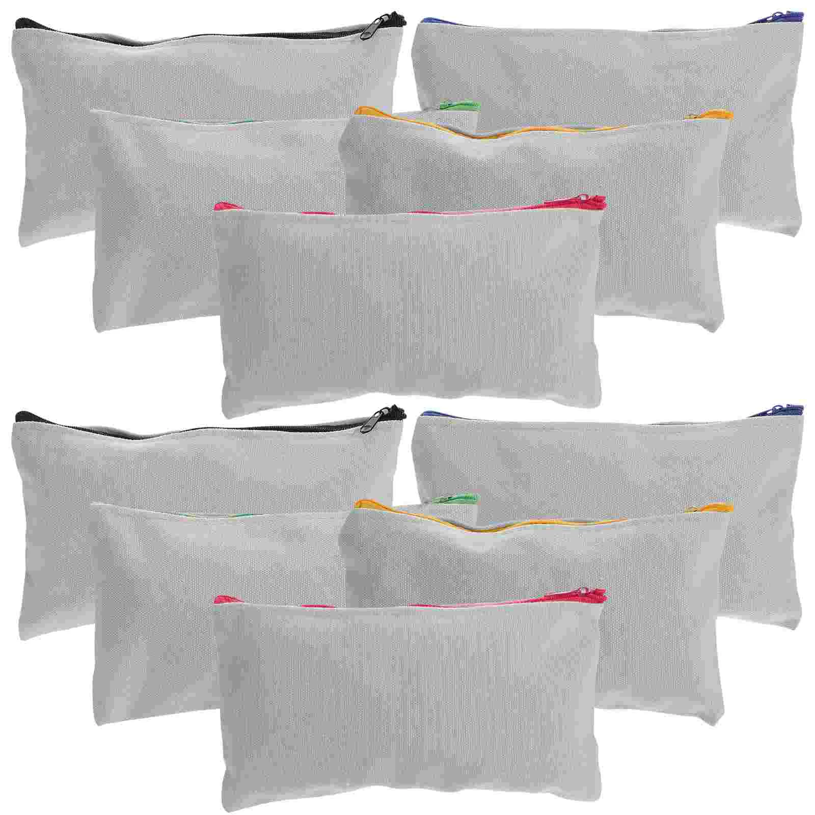 15 Pcs Sublimation Pencil Case Makeup Bag for Travel Girl Heat Transfer Bags Gradient Transport Wash DIY Crafts Zipper Canvas