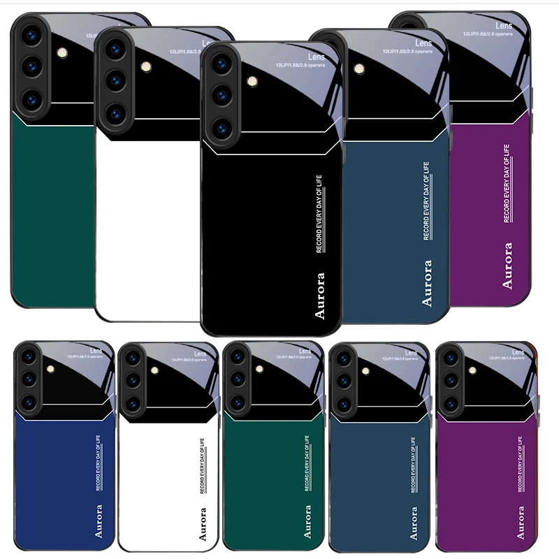 Artistic Geometry Style For Samsung Galaxy S20 S21 S22 S23 Plus S24 FE S25 Ultra S26 Edge S25+ S20+ S22+ Black Glass Phone Case