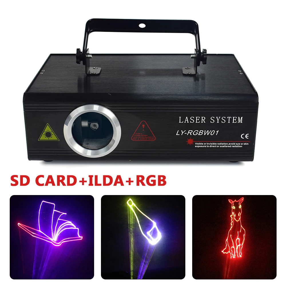 Imagem -03 - Projetor Laser Animação Ilda Luz de Palco Iluminação Disco Party Stage Cartão sd para dj 500mw Dmx512 Rgb