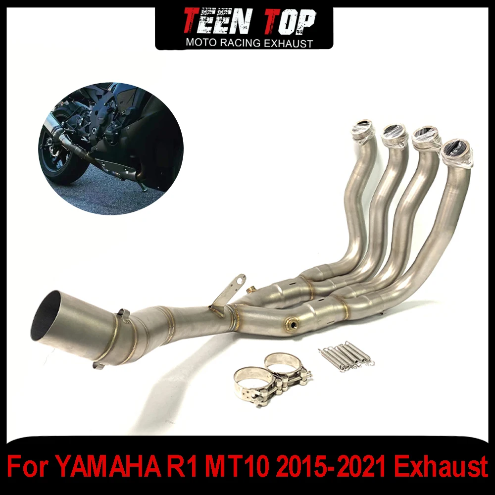 

For YAMAHA R1 MT10 2015-2021 Front Link Pipe Motorcycle Escape YZF-R1 Exhaust Elbow Stainless Steel/Titanium Alloy 60.5mm