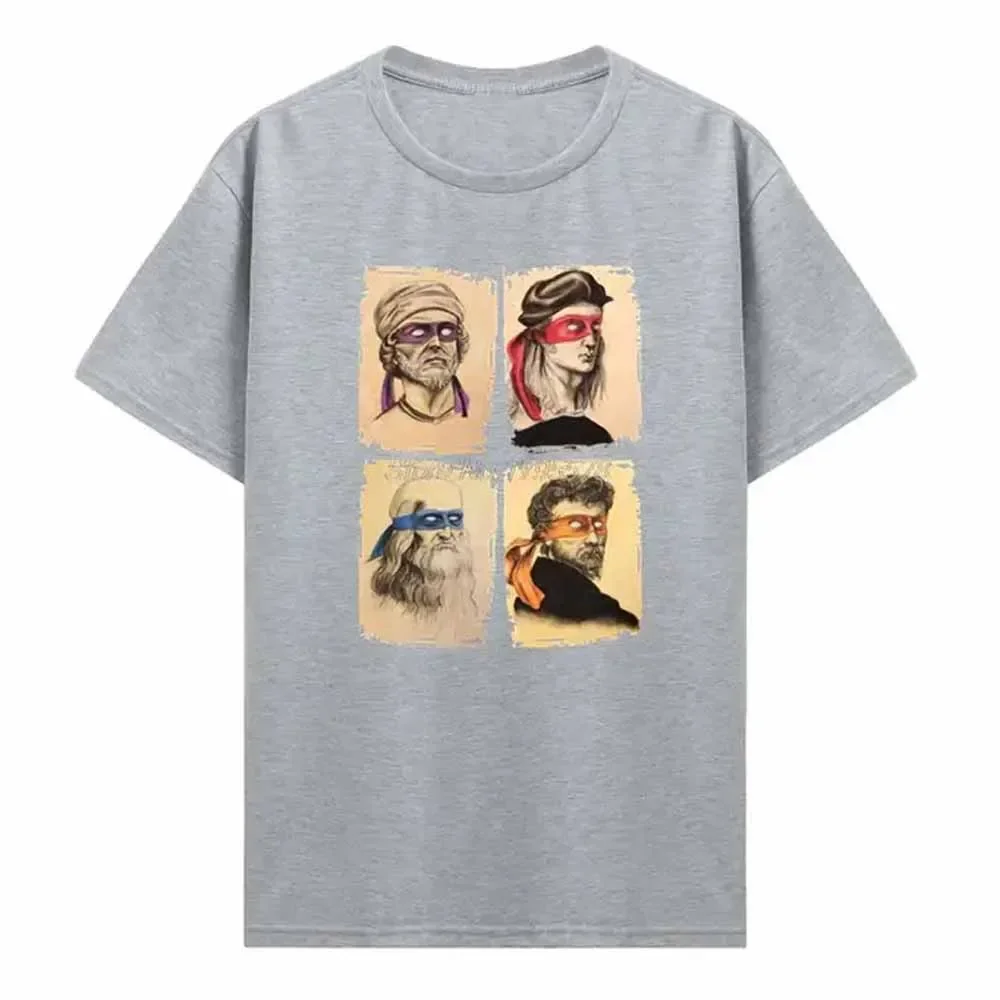 العلوم السلاحف تي شيرت الرجال متحولة النينجا قصيرة الأكمام الفكاهة تي شيرت س الرقبة مضحك القمم المطبوعة الجرافيك تي شيرت تأثيري تيز