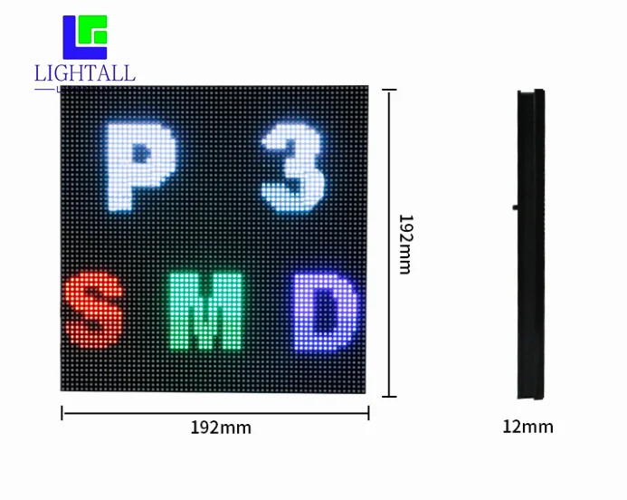 High Definition Outdoor P3 192x192 mm SMD Full Color LED Screen Module 64x64 Pixels Commercial Advertising Digital