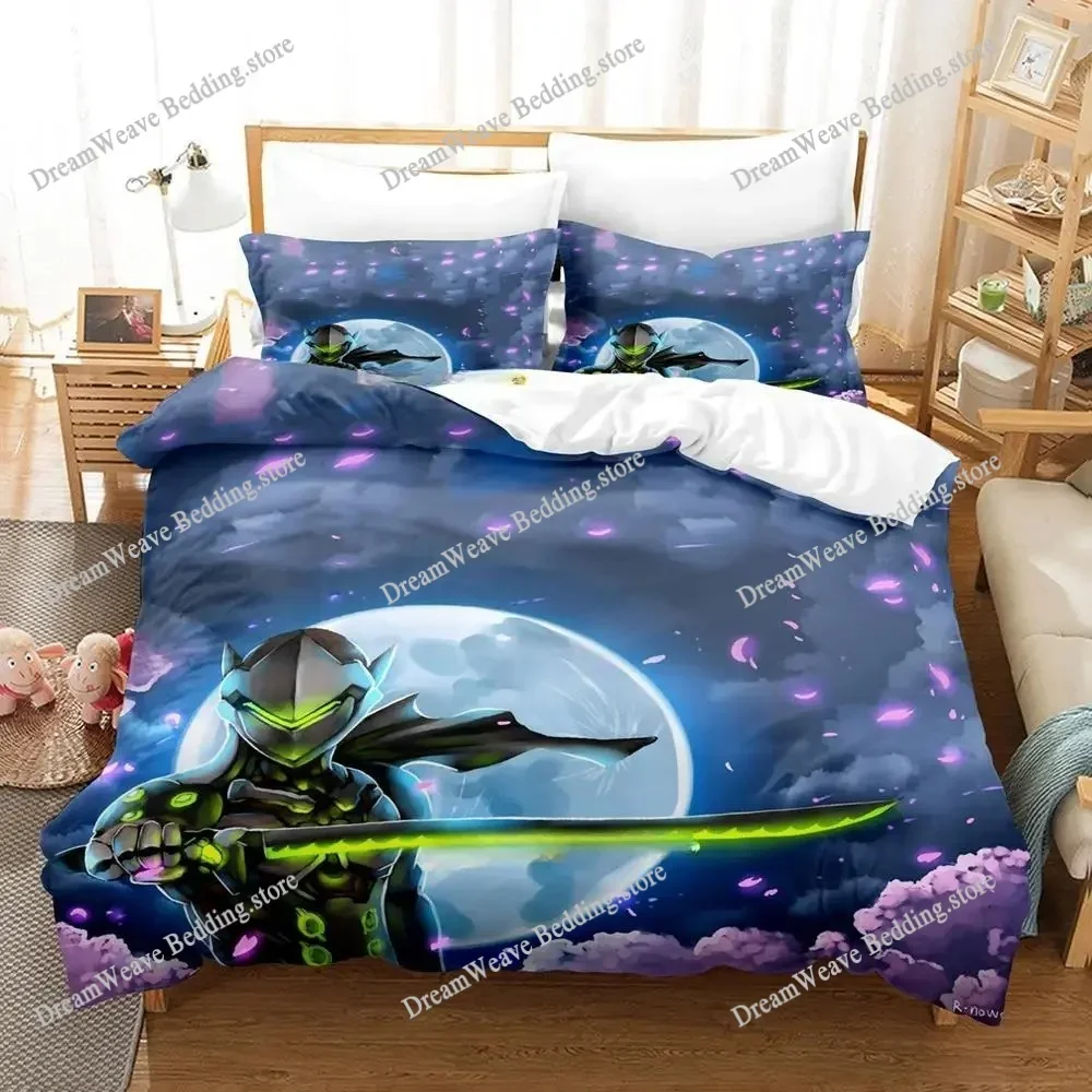 

Overwatch Genji Bedding Set Single Twin Full Queen King Size Bed Set Adult Kid Bedroom Duvet Cover Sets 3D Print Game Bed Sheet7