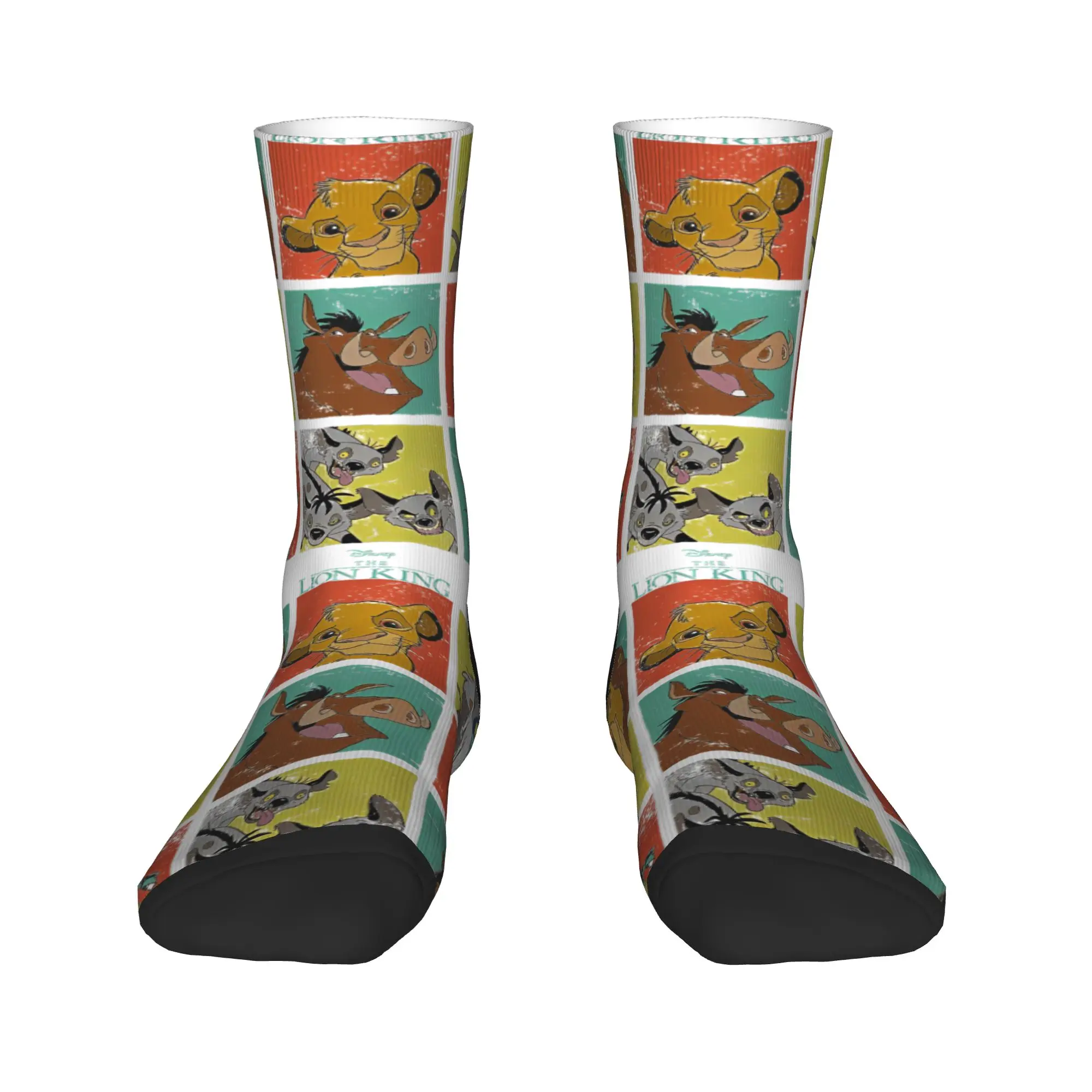 Men Socks The Lion King Characters 90s Grid   Stockings Winter Gothic High Quality Socks Graphic Outdoor Sports Anti Skid Socks