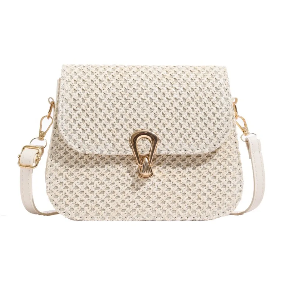 

Portable Woven Straw Women Shoulder Bag Large Capacity Comfortable Underarm Bag Cross Body Messenger Bag