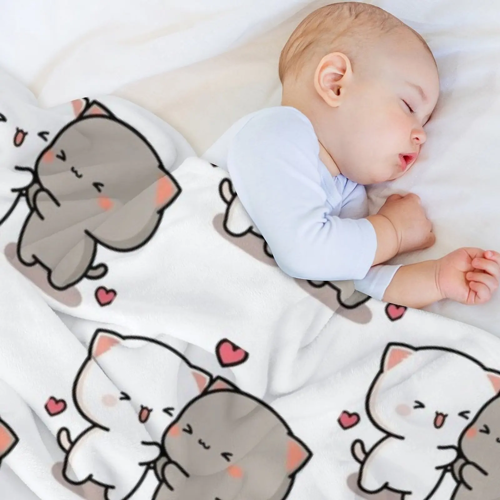 القط الخوخ و غوما عناق رمي بطانية البطانيات للسرير شعر لبطانيات أريكة رقيقة خمر