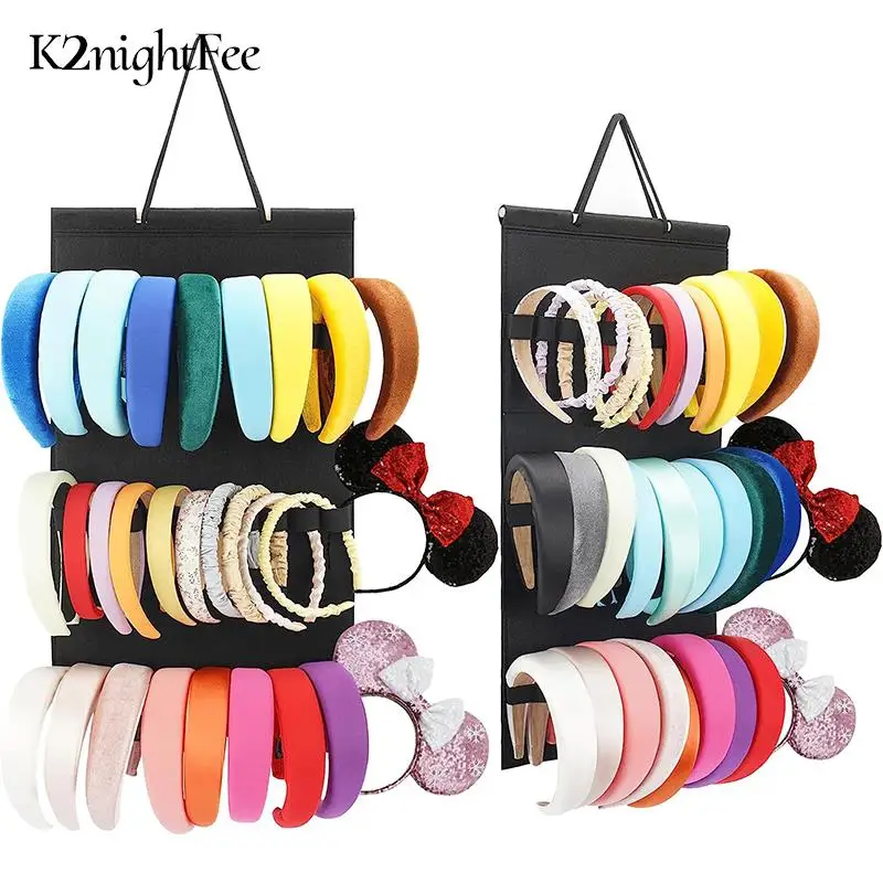 Hair Bow Storage Hairpins Hair Accessories Display Stand Hanging Wall Headband Holder For Women Girls Felt Headbands Organizer