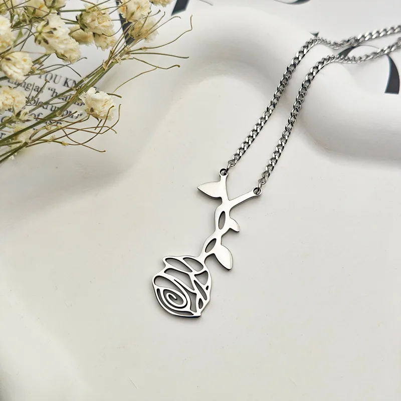 المسلسلات التلفزيونية نفس النمط تأثيري قلادة بلدي الدم الذهبي جوس غاوين للجنسين التيتانيوم الصلب روز قلادة المختنق سلسلة مجوهرات #4