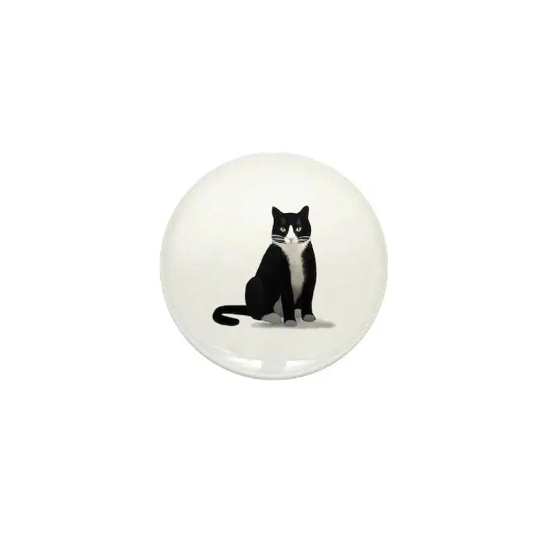 Black and White Tuxedo Cat Mini Button Brooch Cartoon Creative Clothes Jewelry Women  Gift Hat Cute Badge Lapel Pin