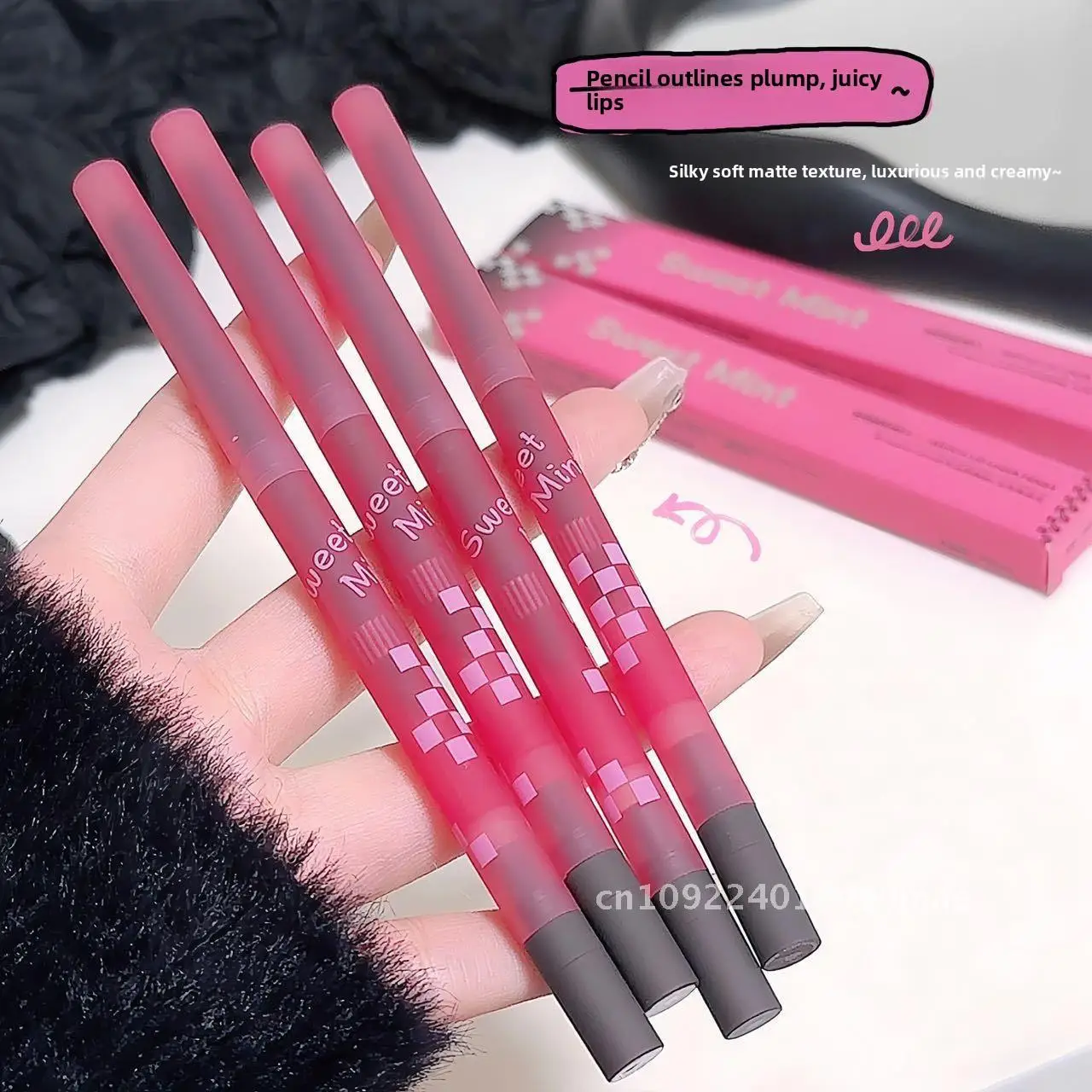 Delineador labial de esboço de hortelã doce veludo fosco cor de longa duração durável formato labial base de batom sombra universal para todos os tipos de pele