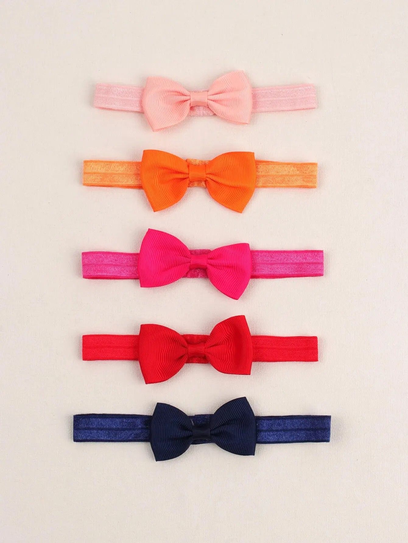 5pcs Solid Color Ribbon Bow Headbands for Baby Small Hair Bows Hairband Kids Baby Hair Accessories Headwear Headband