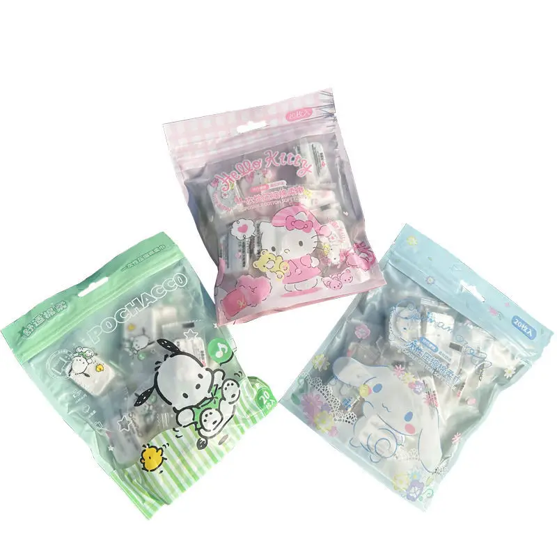 미니소 산리오 두꺼운 얼굴 수건 정품 압축 얼굴 수건 두꺼운 대형 일회용 수건 휴대 가능하고 체중 감량이 불가능합니다.