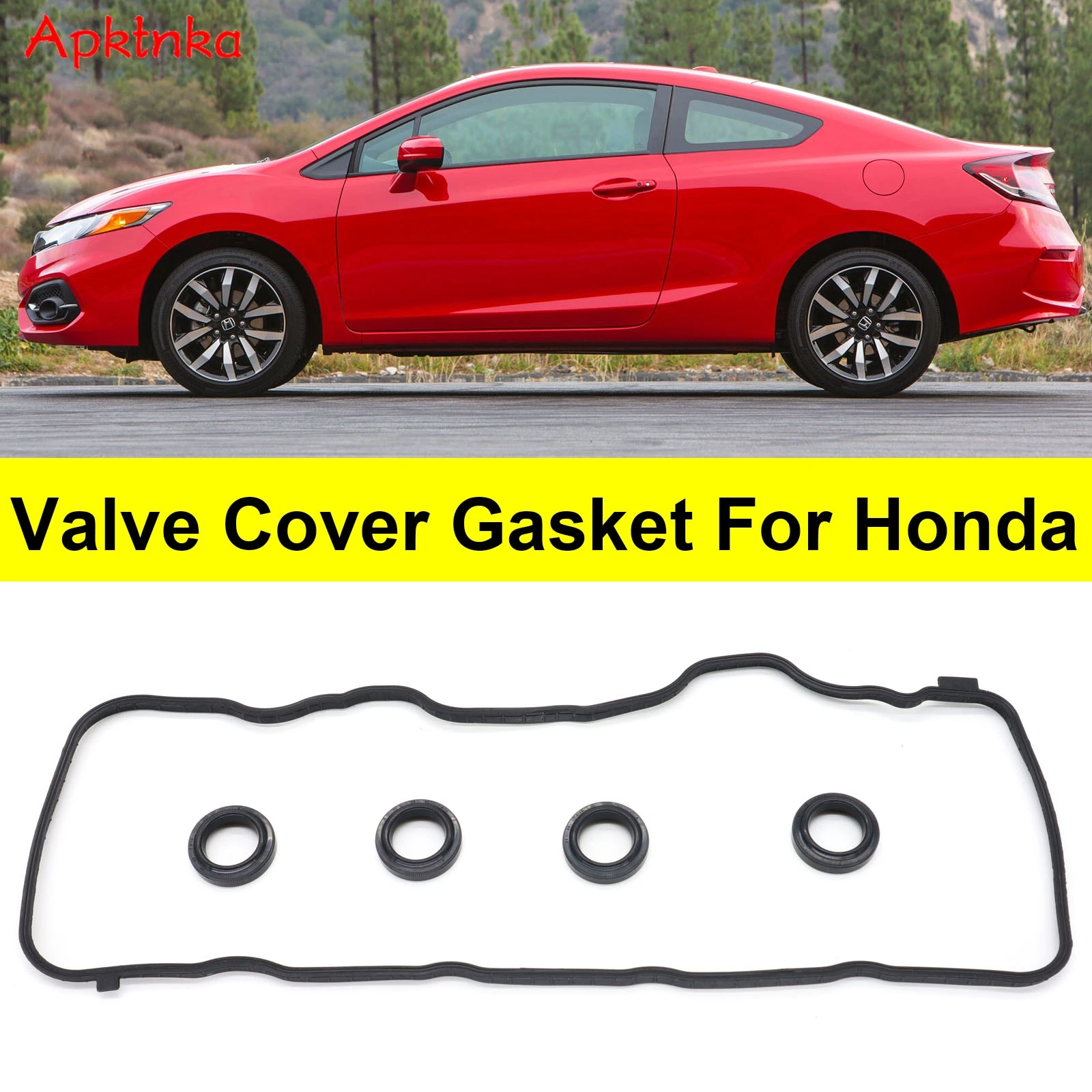 5pcs Car Engine Accessories Valve Cover Gasket Kit Set Parts For Honda Civic - 1.8L L4 1799cc 2006 2007 2008 2009-2015 VS50741R