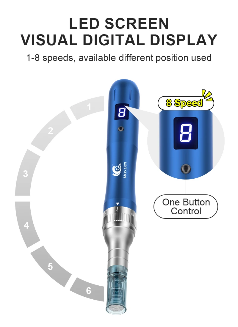 8 Speed Level Mas Pen N6 Wireless Derma Pen With 30PCS Replacement Tips 0.25MM