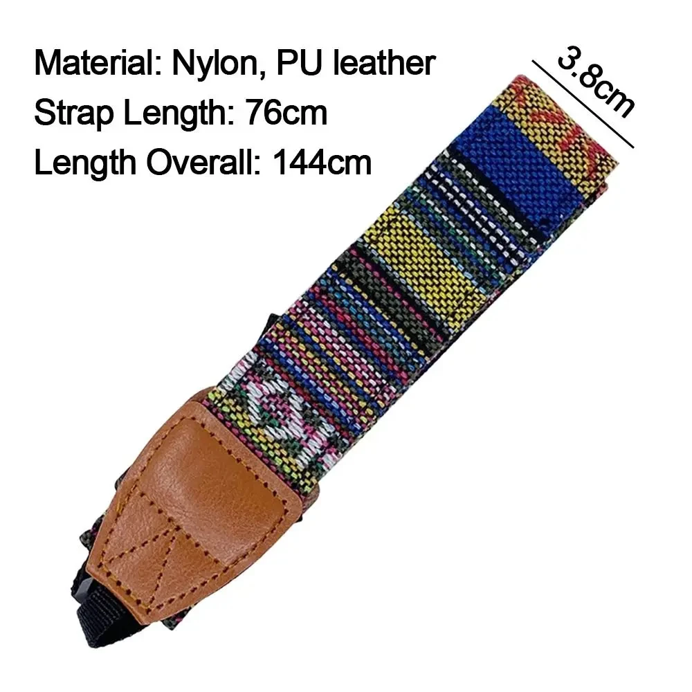 Adjustable Camera Strap Belt PU Leather Retro Ethnic Style Camera shoulder Belt For Nikon Camera For Sony Camera Neck Strap image 5