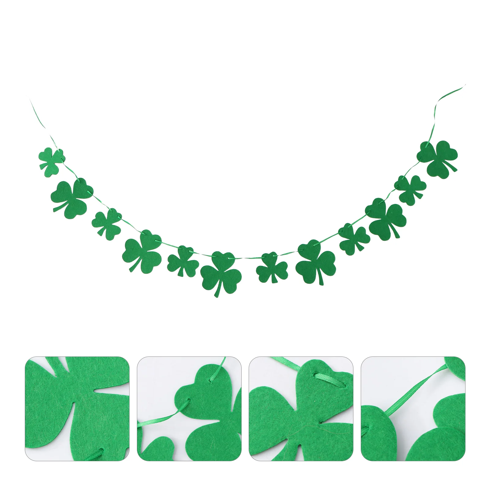 2 Pcs Flower Garlands Hanging Flag St Patrick Day Decor Patricks Party Decorations Irish The Banner