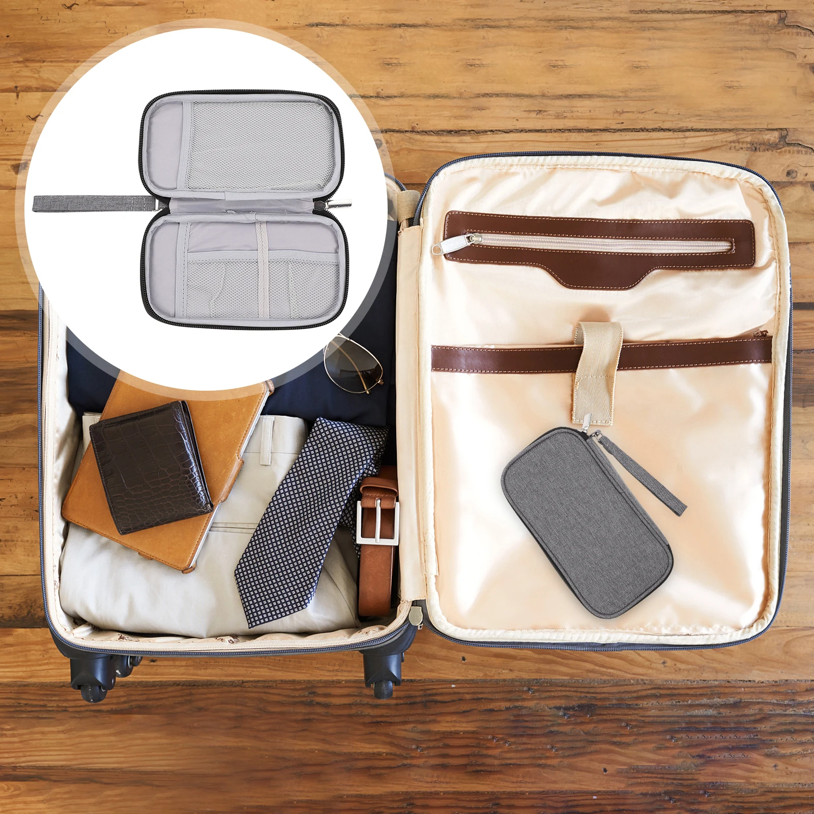 

Portable Storage Bag Oxford Cloth Anti shock Drop Proof Earphone Pouch USB Cable Case Electronics Holder Practical Daily Outdoor