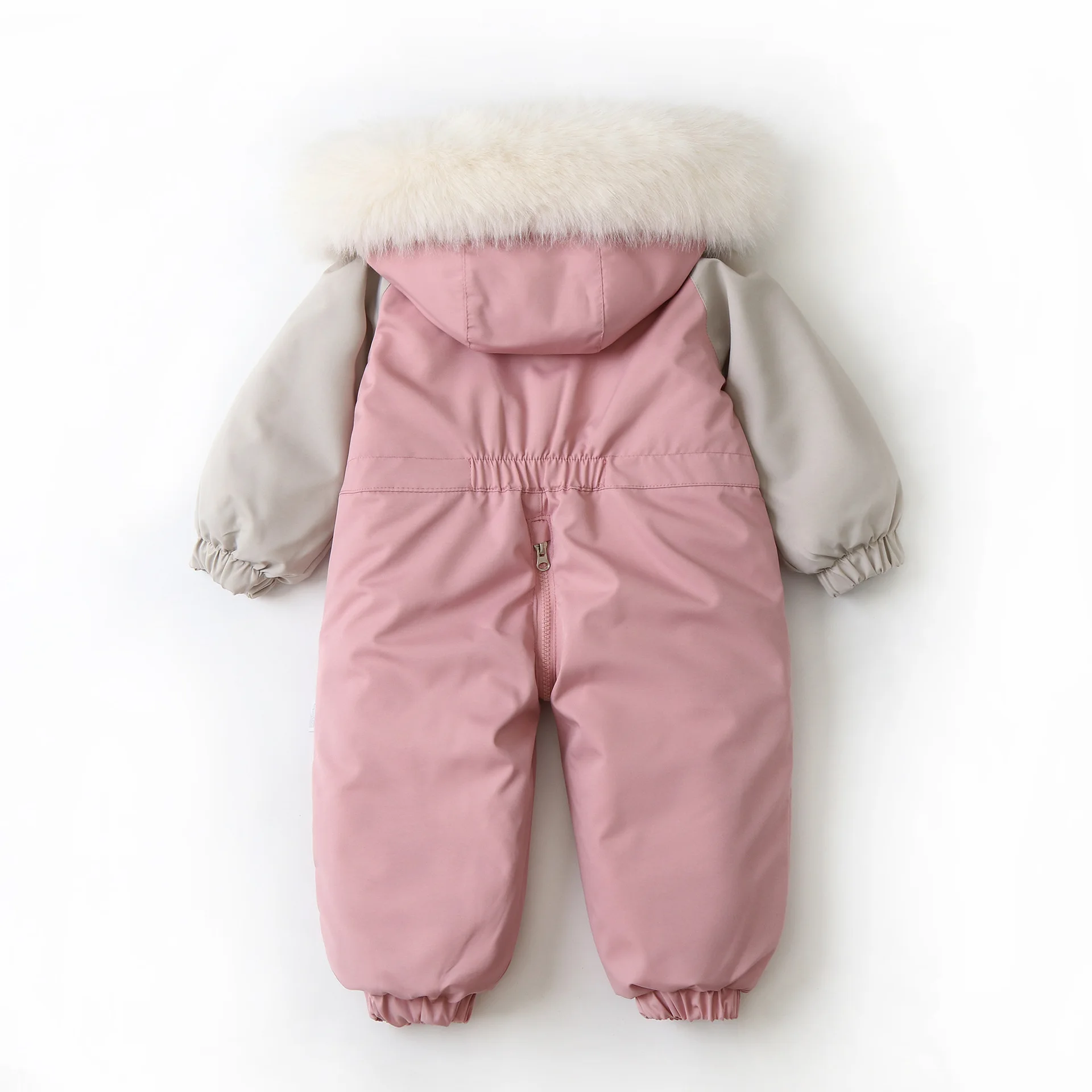 New Winter Baby Children\'s Overalls Fur Lining Girls Hooded Jumpsuit Boys Waterproof Ski Suit Kid\'s Warm Snow Wear Outwear