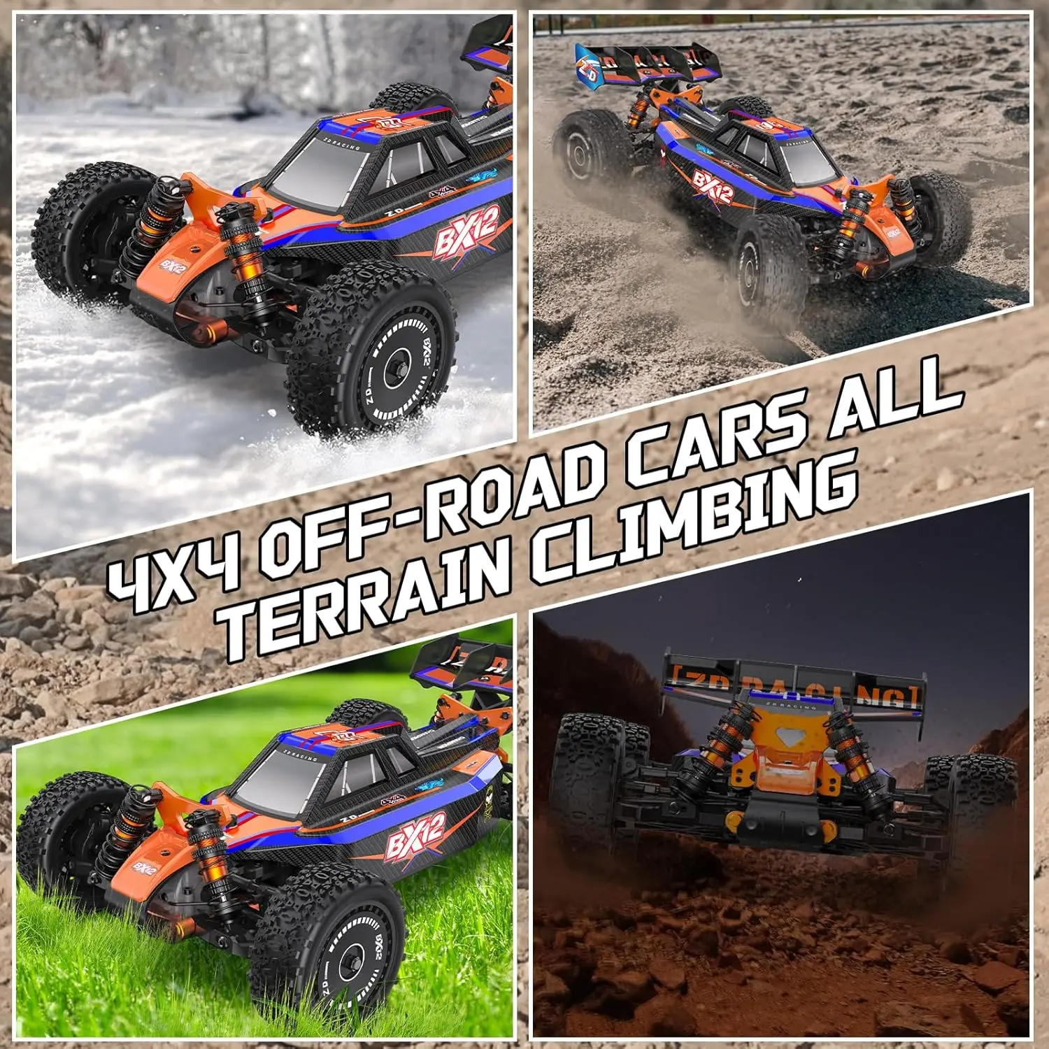 1:12 carros rc rápidos sem escova para adultos rápidos 42 mph, carro rc off road 4x4, caminhões de controle remoto para adultos 4wd corrida de alta velocidade