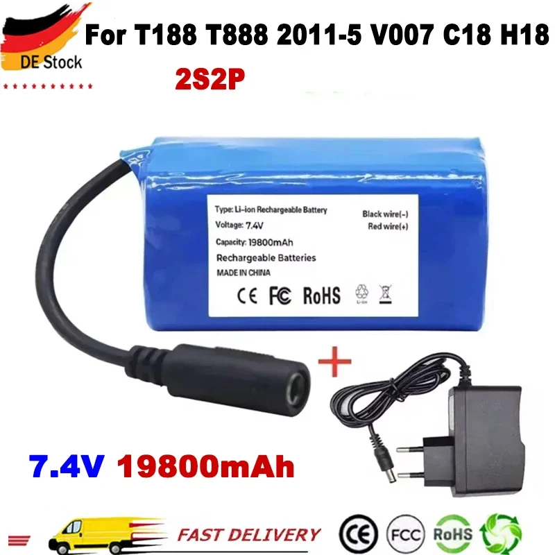 2024 Upgrade 7.4V 19800mAh Battery For T188 T888 2011-5 V007 C18 H18 So on Remote Control RC Fishing Bait Boat Parts