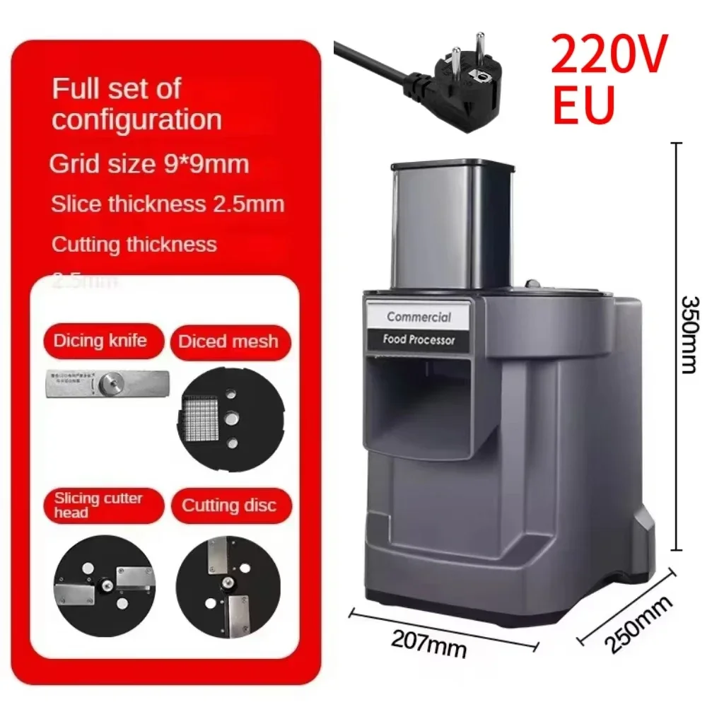Commerciële Groente Chopper 3-in-1 Multifunctionele Elektrische Snijmachine Wortel Aardappel Slice Shred Blokjes Keukenmachine