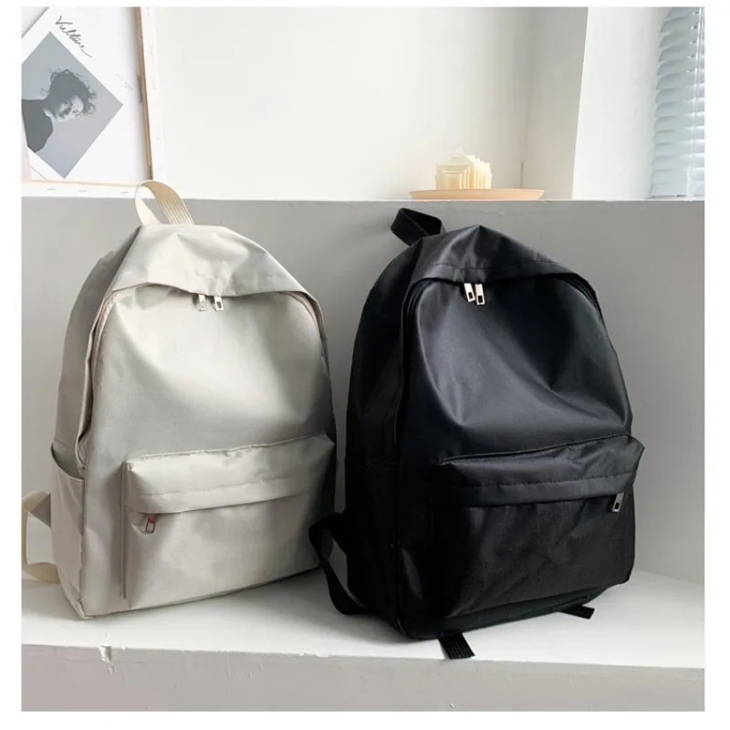 

High Quality New Waterproof Nylon Women Backpack Female Travel Bag Backpacks Schoolbag for Teenage Girls Solid Color Bookbag