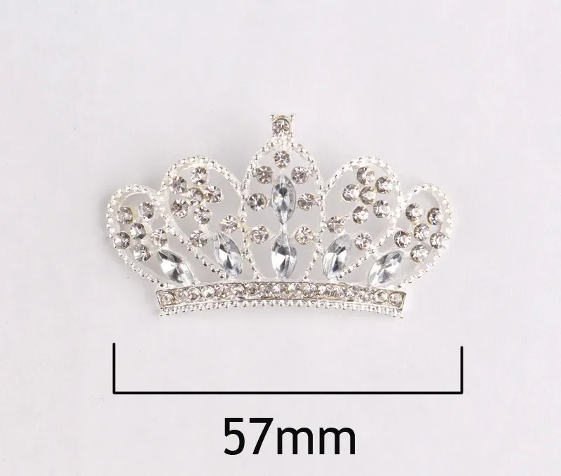 Nishine 5PCS Diy Bling Alloy Crown Button for Girls Women Headband Wedding Party Bride Headwear Hair Embellishment Buttons