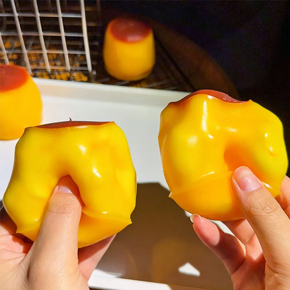 Pudding Shape Crunchy Squishy Squeeze Ball Handmade Portable Stress Relief Fidget Toy Cute Desk DIY Sensory Play