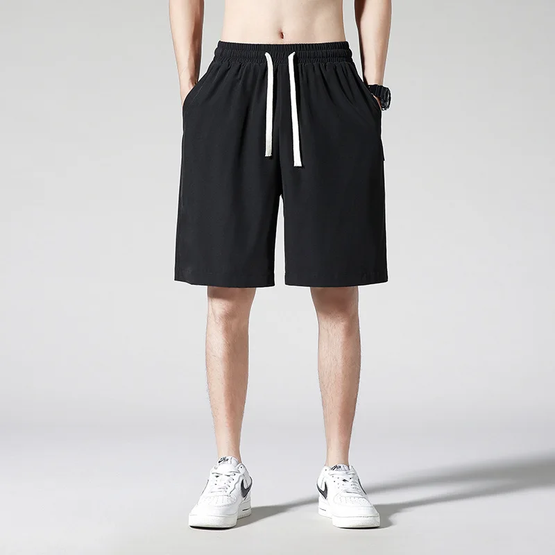 Large Size Shorts Men's Casual Shorts Elastic Waist Mid Length Pants Mens Sportswear Basketball Gym Shorts Short Sweatpants