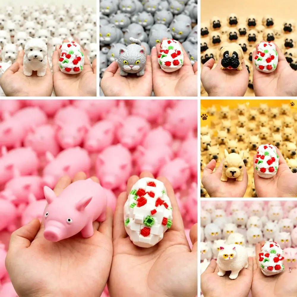 Animal Shape Squishy Fidget Toy Non Rebound Crispy Sound Sensory Stress Relief Toy Shapeable Squeaky Decompression Pinch Toy