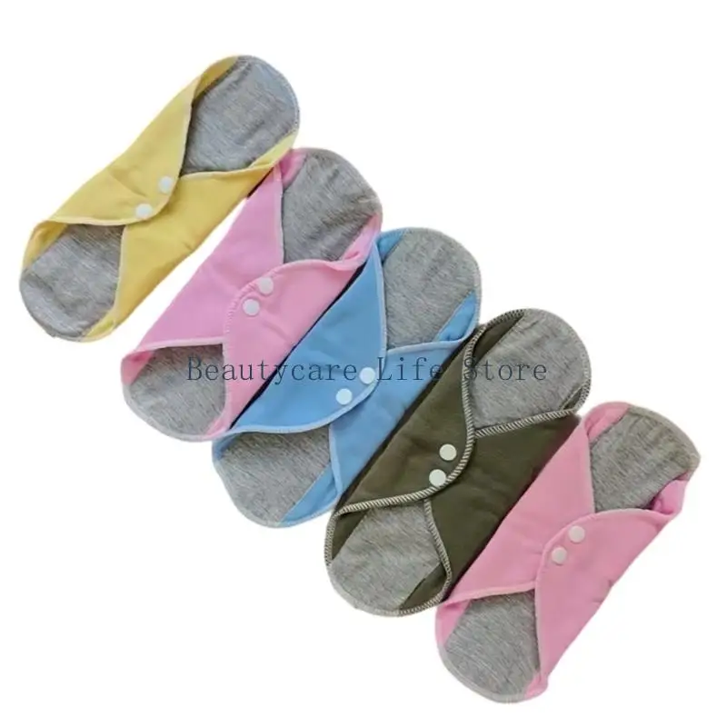 652C 5PCS Cotton Washable  Pads Breathable Soft For Women