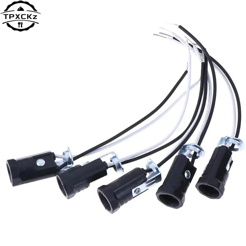 5Pcs Candelabra Base E12 Lamp Holder Light Sockets Keyless 20cm Wire Leads Accessories Bulb Lighting Replacement Parts