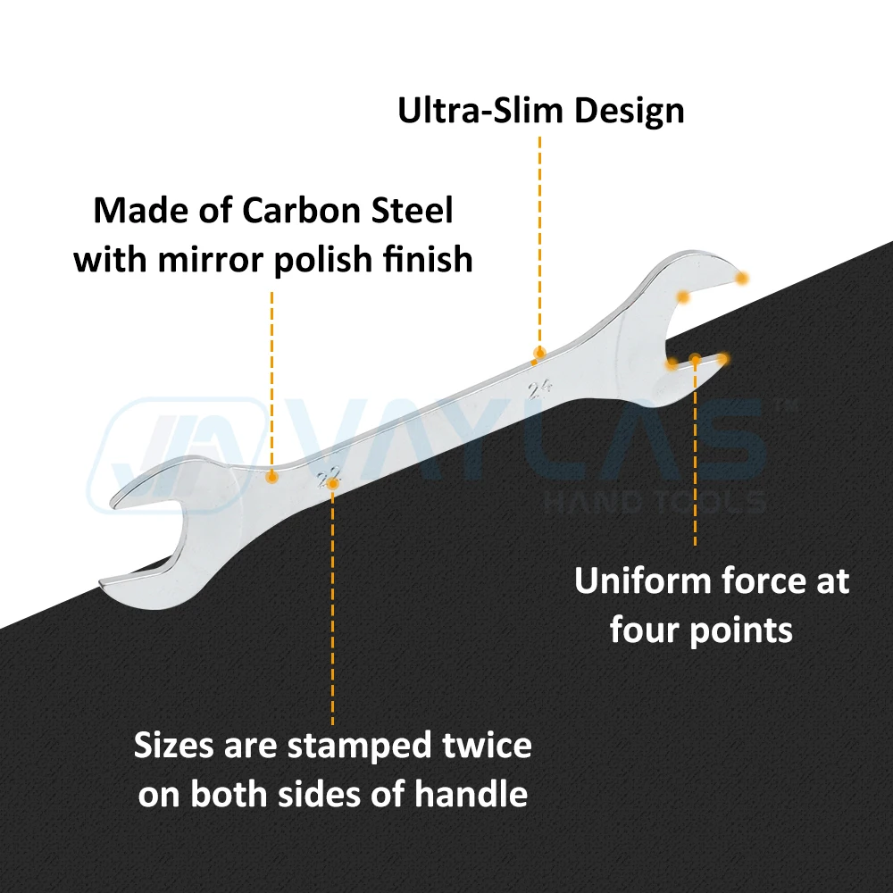 6-32mm Super-Thin Open End Wrench with Mirror Polish Finish Ultra-Slim Key Thin Wrench for Thin Nuts, Narrow Spaces
