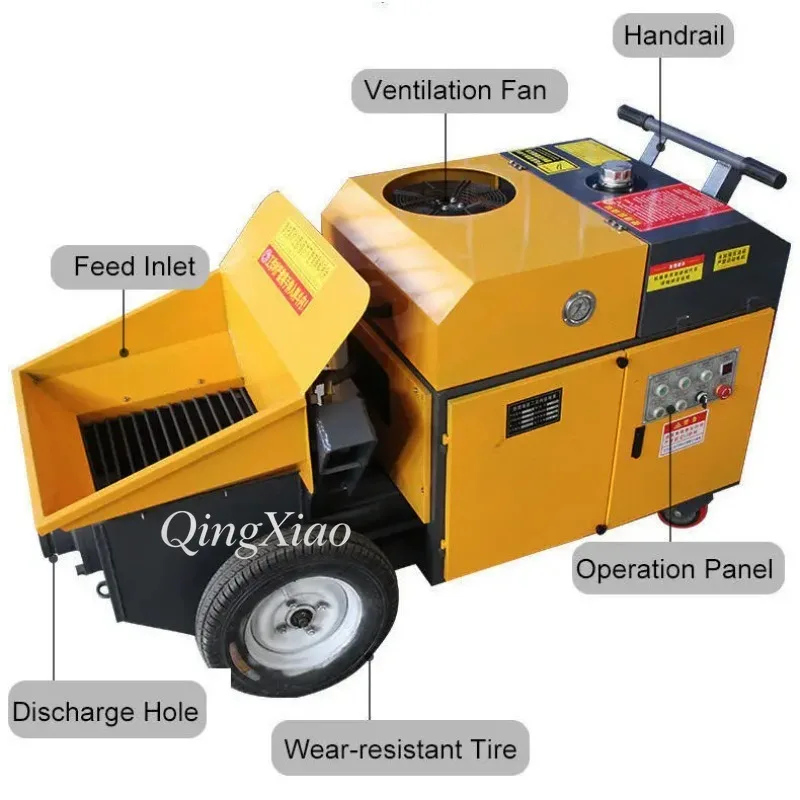 Concrete Pump 2nd Structure Grouting Machine Hydraulic Pump With S Valve For High Rise Building Mortar Delivery Equipment
