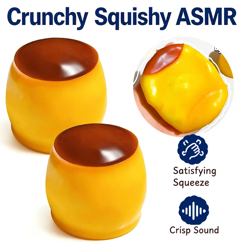 Knuspriger Pudding Squishy Fidget-Spielzeug Knusprige Squishies Quetsch-Stressball ASMR Anti-Stress-Entspannung Handgeschenk Spielzeug für Erwachsene