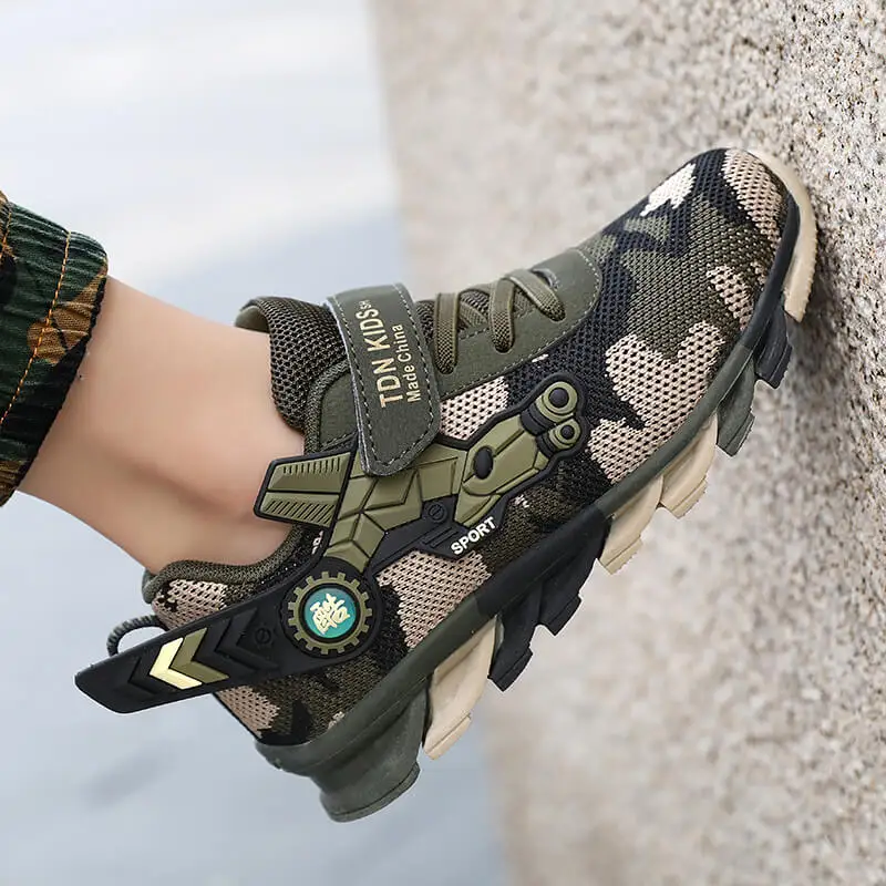 Kids Shoes Boys Sneakers 2022 New Fashion Designer Shoes Camouflage Green Children Running Casual Tennis Sports Shoes for Boys