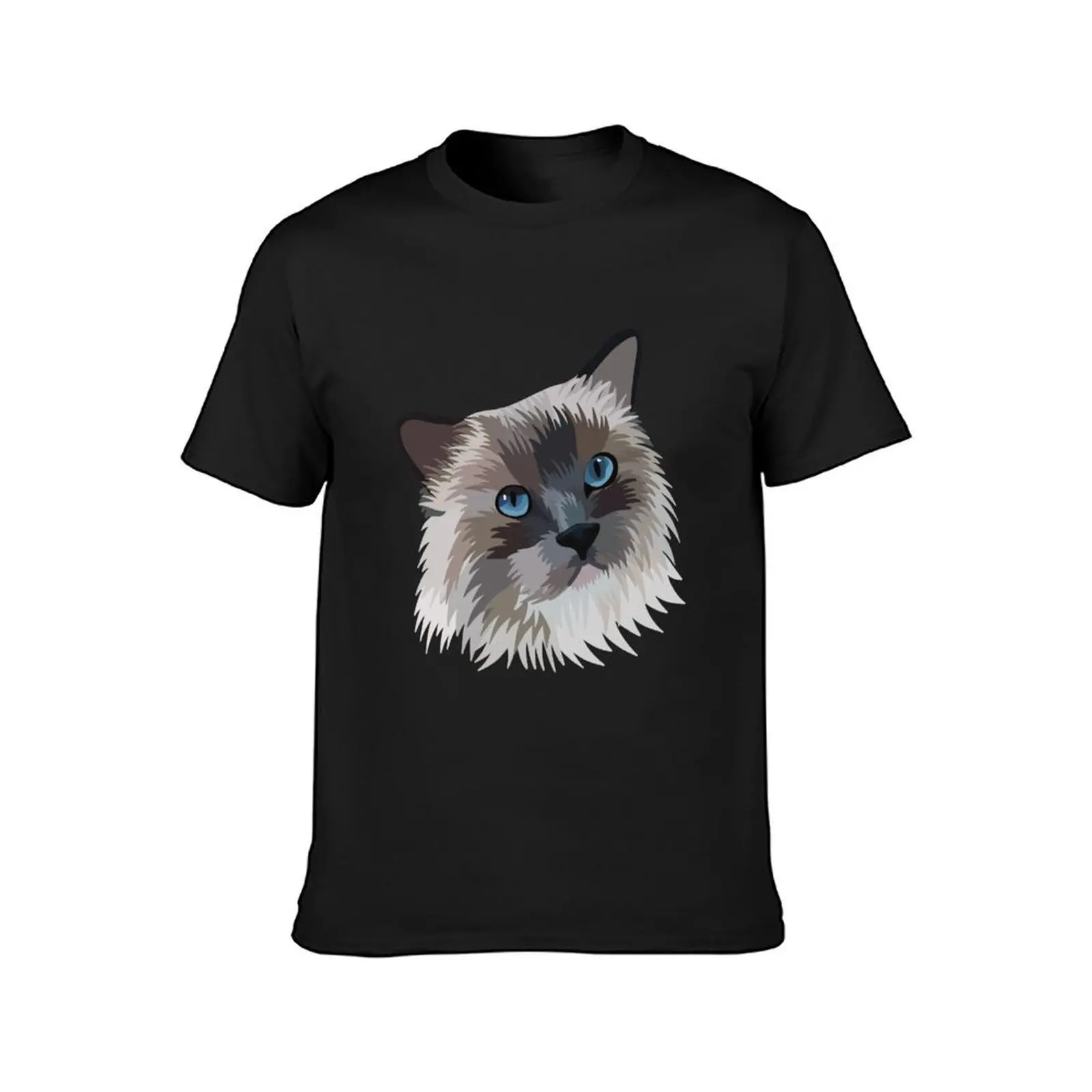 Ragdoll Cat - Digital Art T-Shirt tees heavyweights quick drying cute clothes t shirts for men cotton