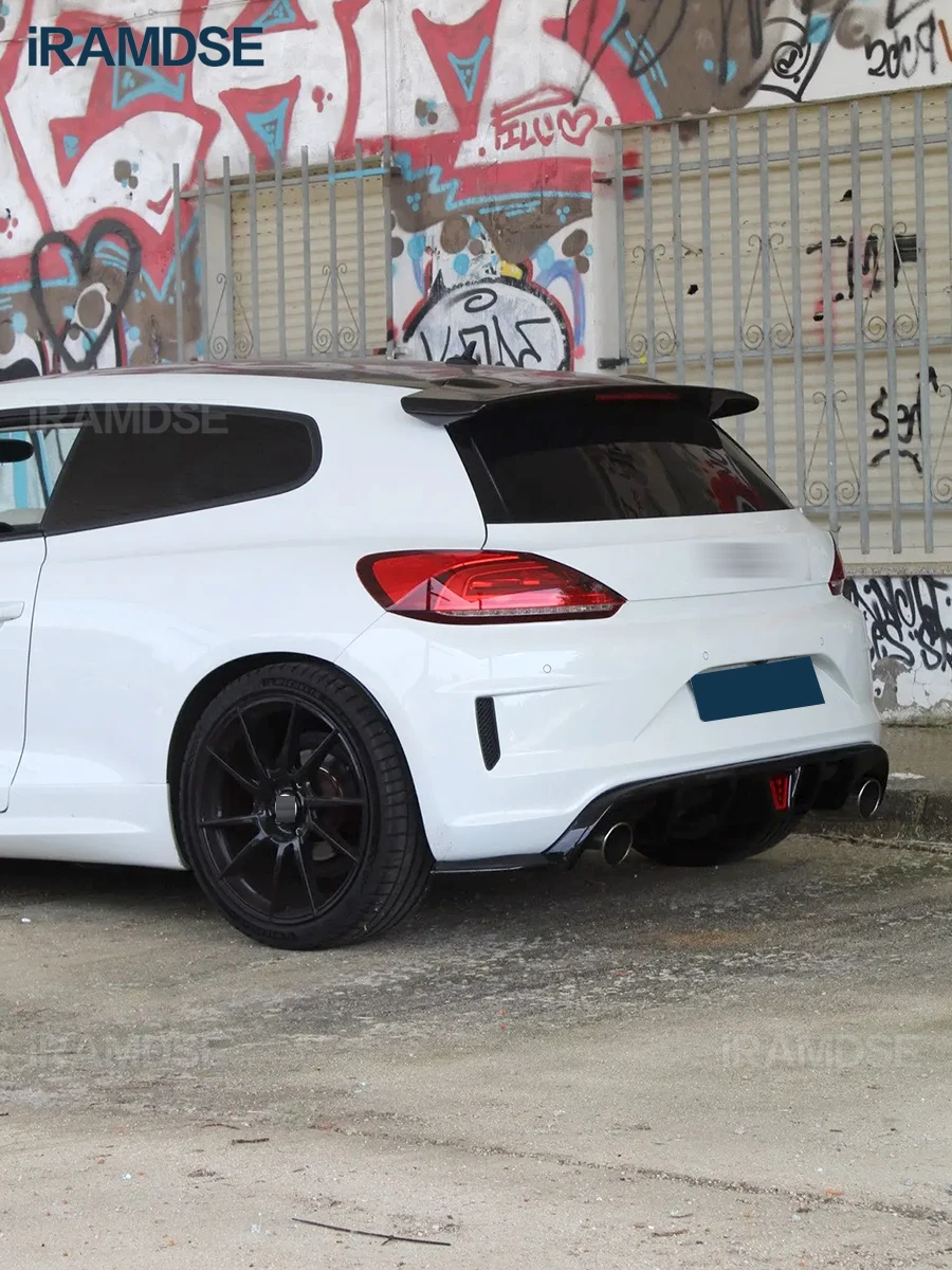 Body Kit Splitter for Volkswagen Scirocco R 2015 2016 2017 Rear Diffuser Lip Bumper Spoiler Glossy Black Accessories