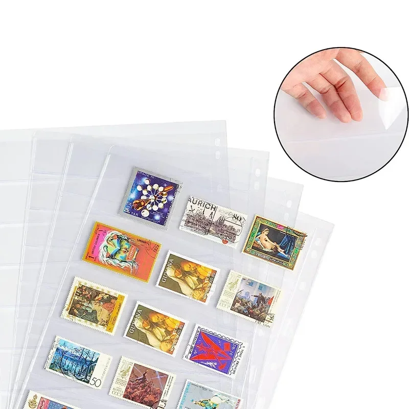 

10/20Pcs Coin Album Page Stamp Collection Collector's Page Protective Sleeve Collector's Note Sleeve PVC Storage Rack Pocket