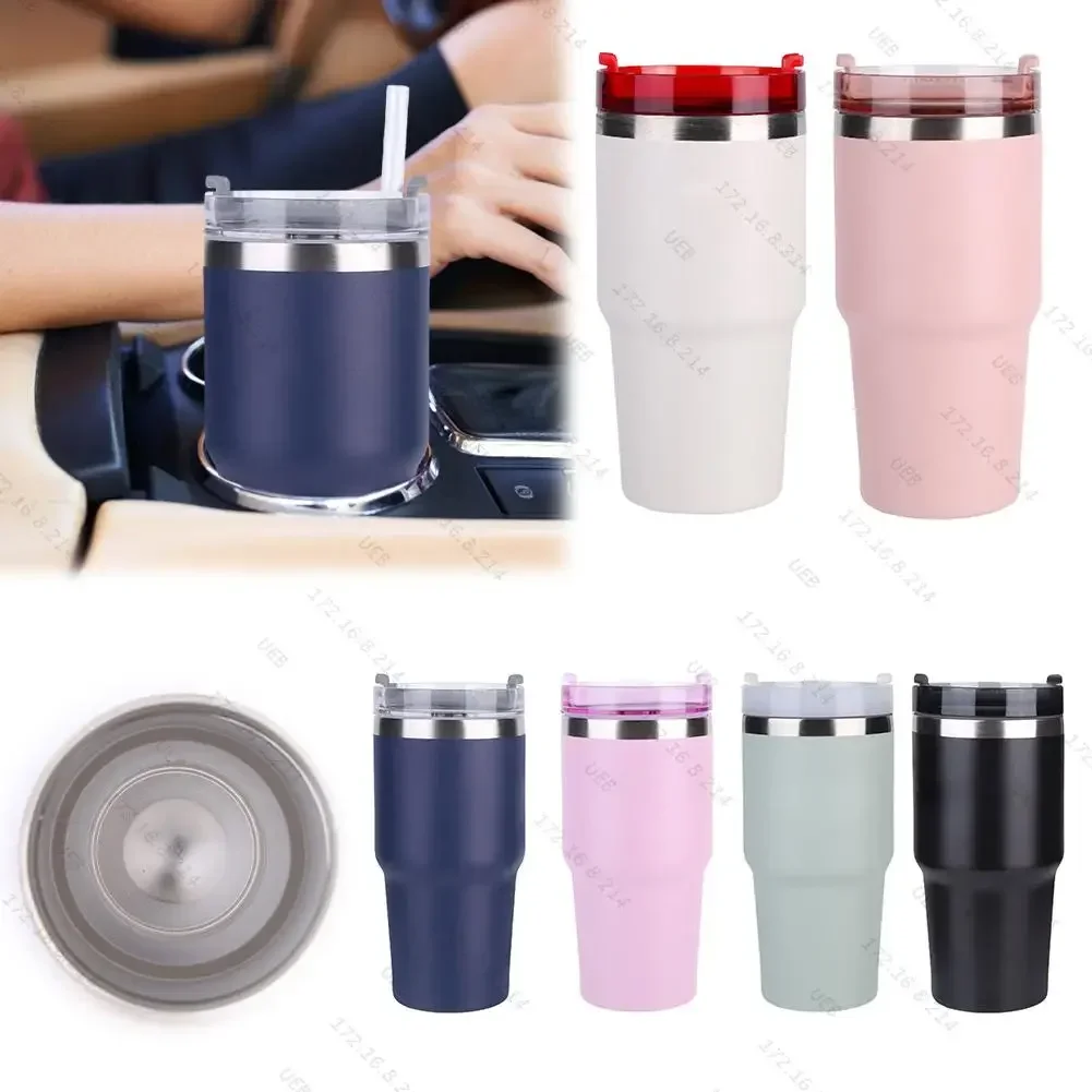 New 20oz Stainless Steel Thermos Bottle With Straw Water Bottle Thermo Coffee Mug Car Thermos Mug Travel Vacuum