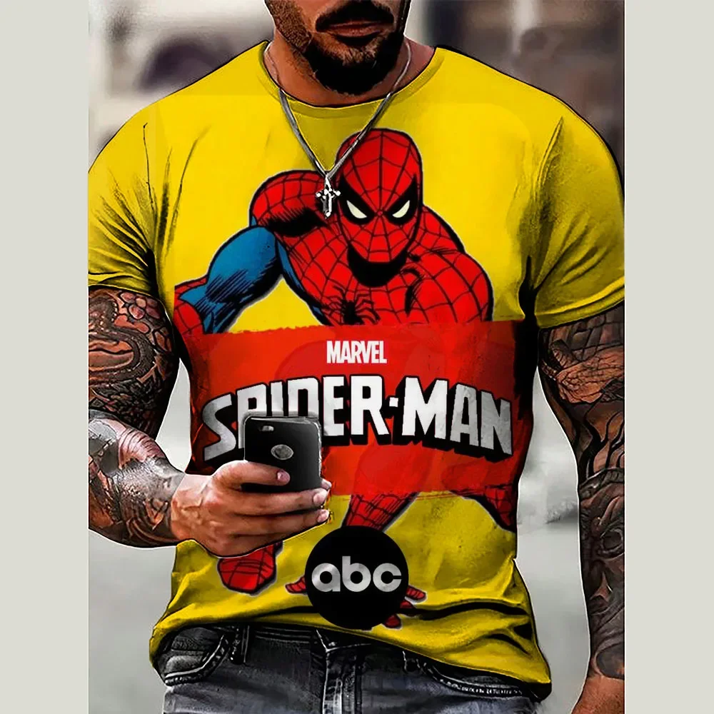 Marvel Men's T-shirt Venom T-shirt 3D Printed Spider-Man Top Fashion Short Sleeve Summer Men's T-shirt Oversized Men's Clothing