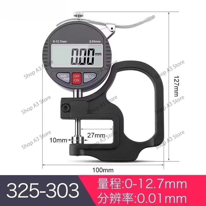 Digital Thickness Gauge Micrometer Thickness Gauge High Precision Thickness Gauge Deep Throat Leather